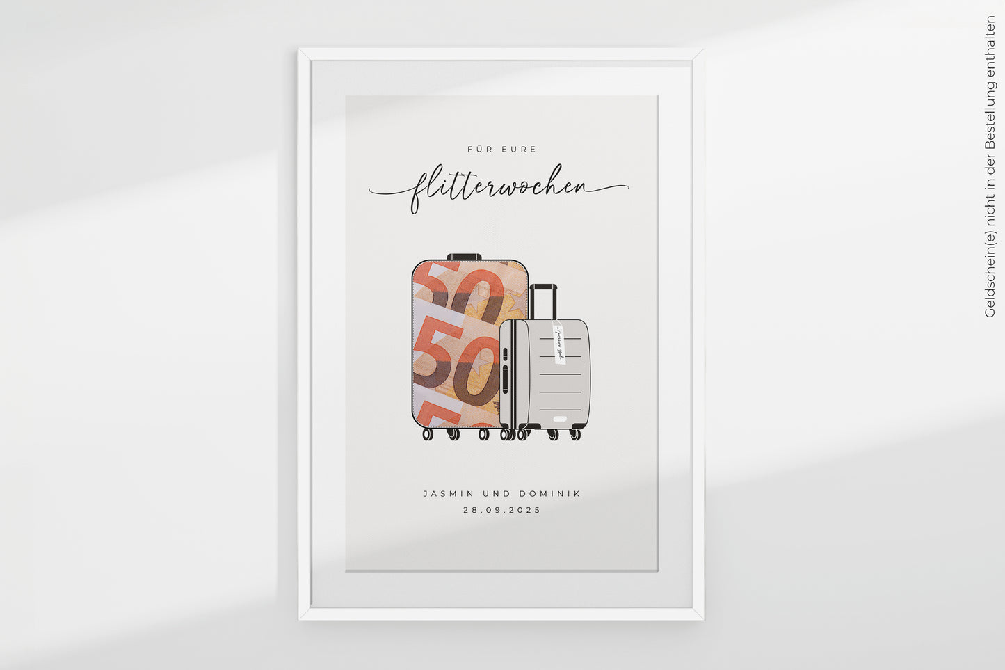 Geldgeschenk "TRAVEL" personalisiertes Poster