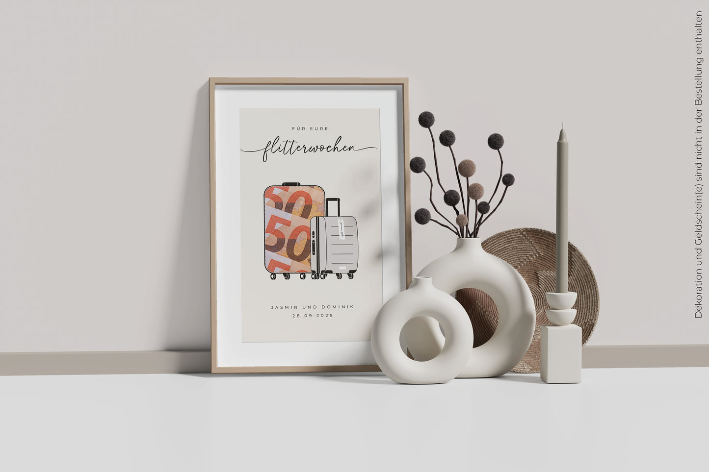 Geldgeschenk "TRAVEL" personalisiertes Poster