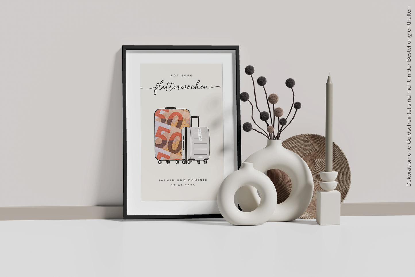 Geldgeschenk "TRAVEL" personalisiertes Poster