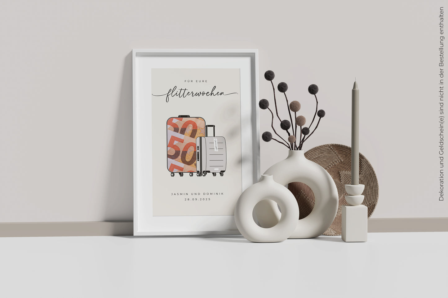 Geldgeschenk "TRAVEL" personalisiertes Poster