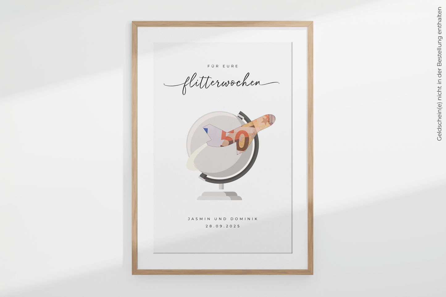 Geldgeschenk "FLY" personalisiertes Poster