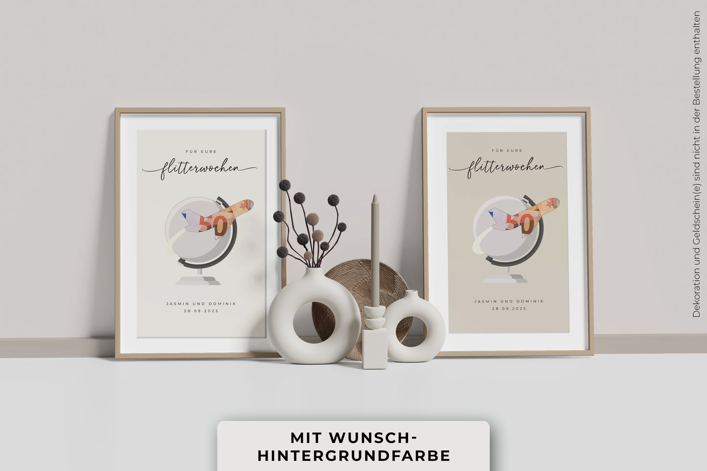 Geldgeschenk "FLY" personalisiertes Poster