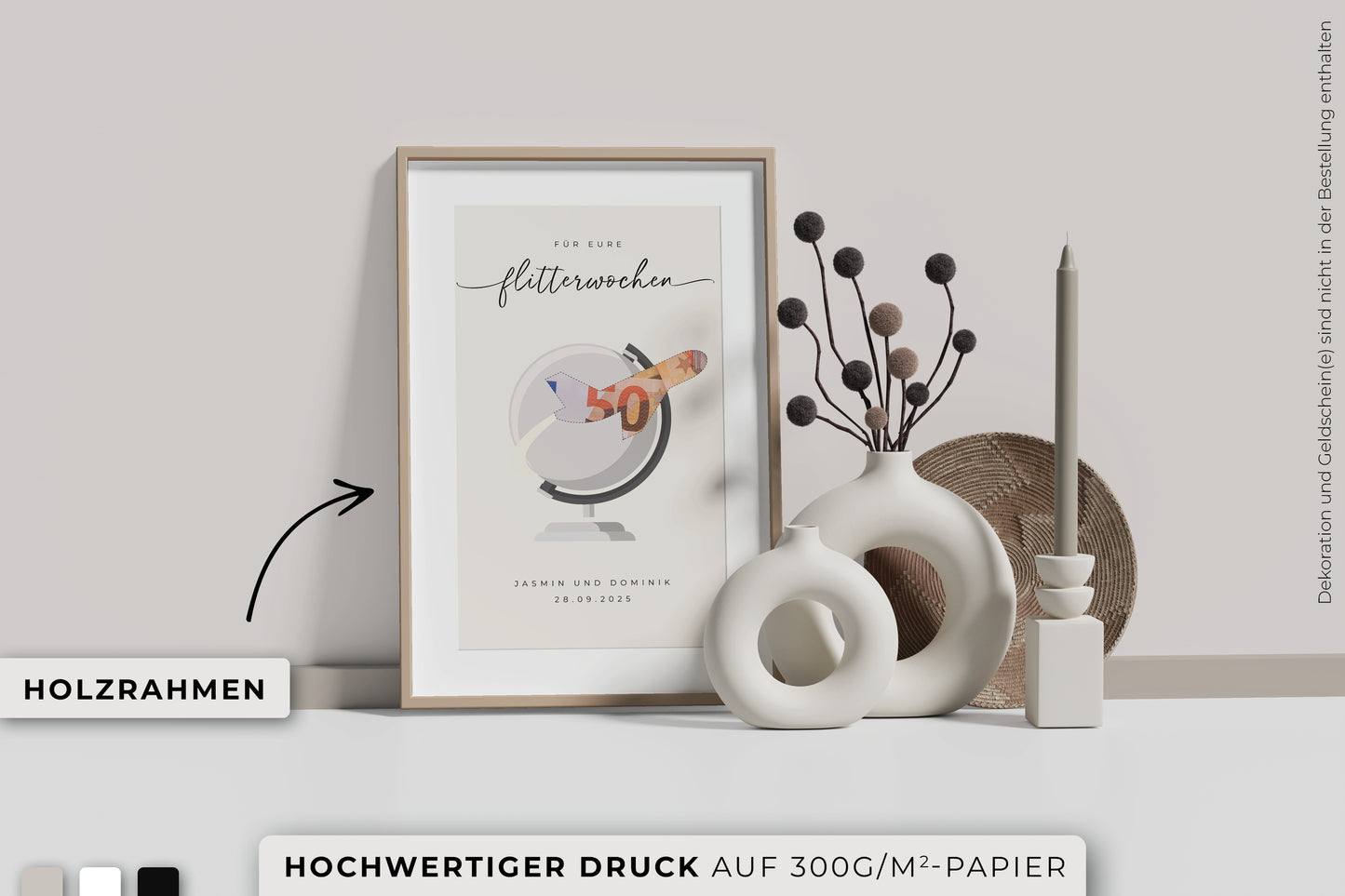 Geldgeschenk "FLY" personalisiertes Poster
