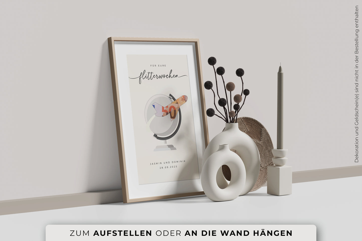 Geldgeschenk "FLY" personalisiertes Poster