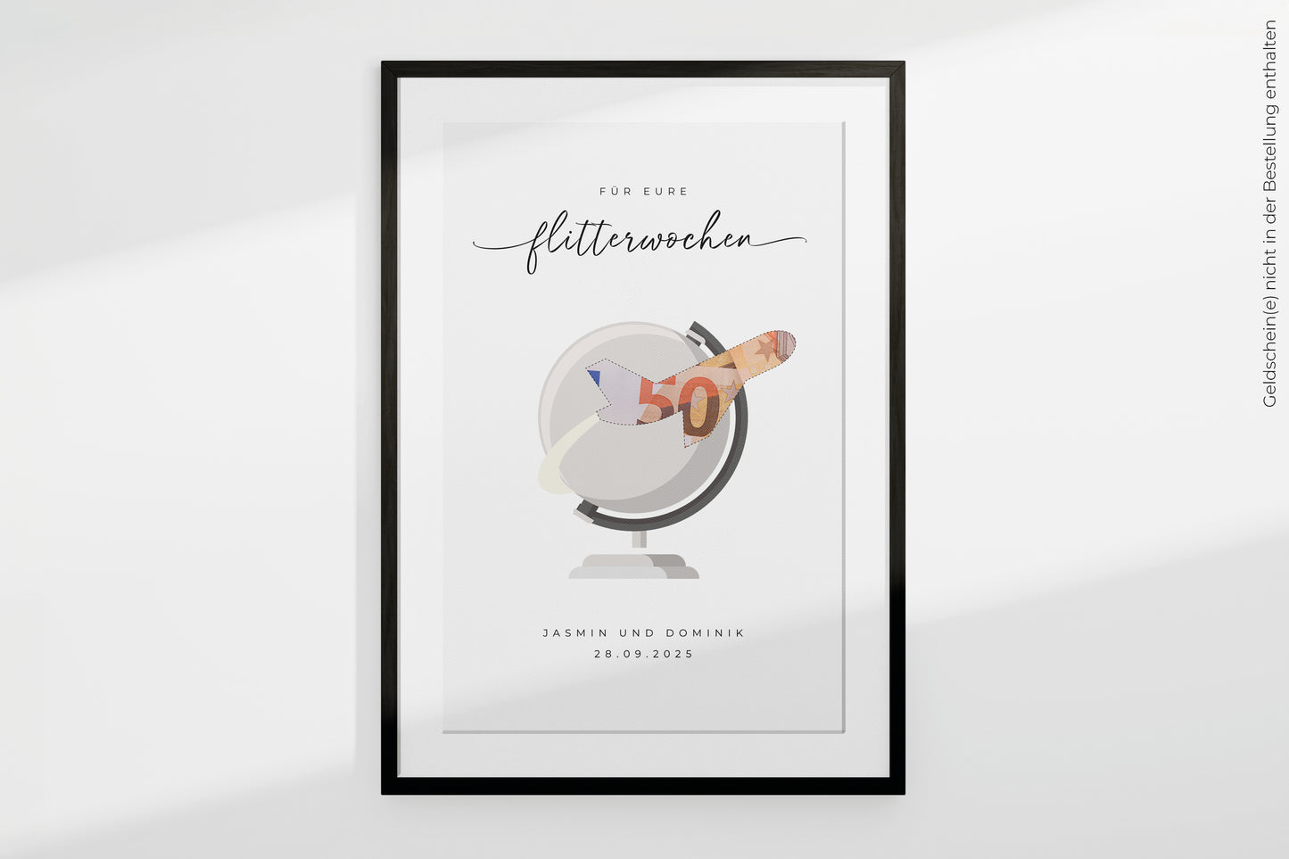Geldgeschenk "FLY" personalisiertes Poster