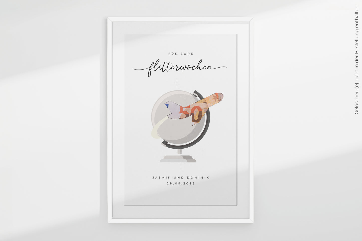 Geldgeschenk "FLY" personalisiertes Poster