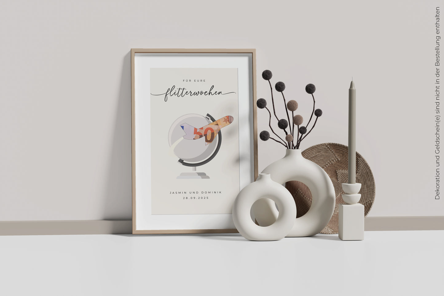 Geldgeschenk "FLY" personalisiertes Poster