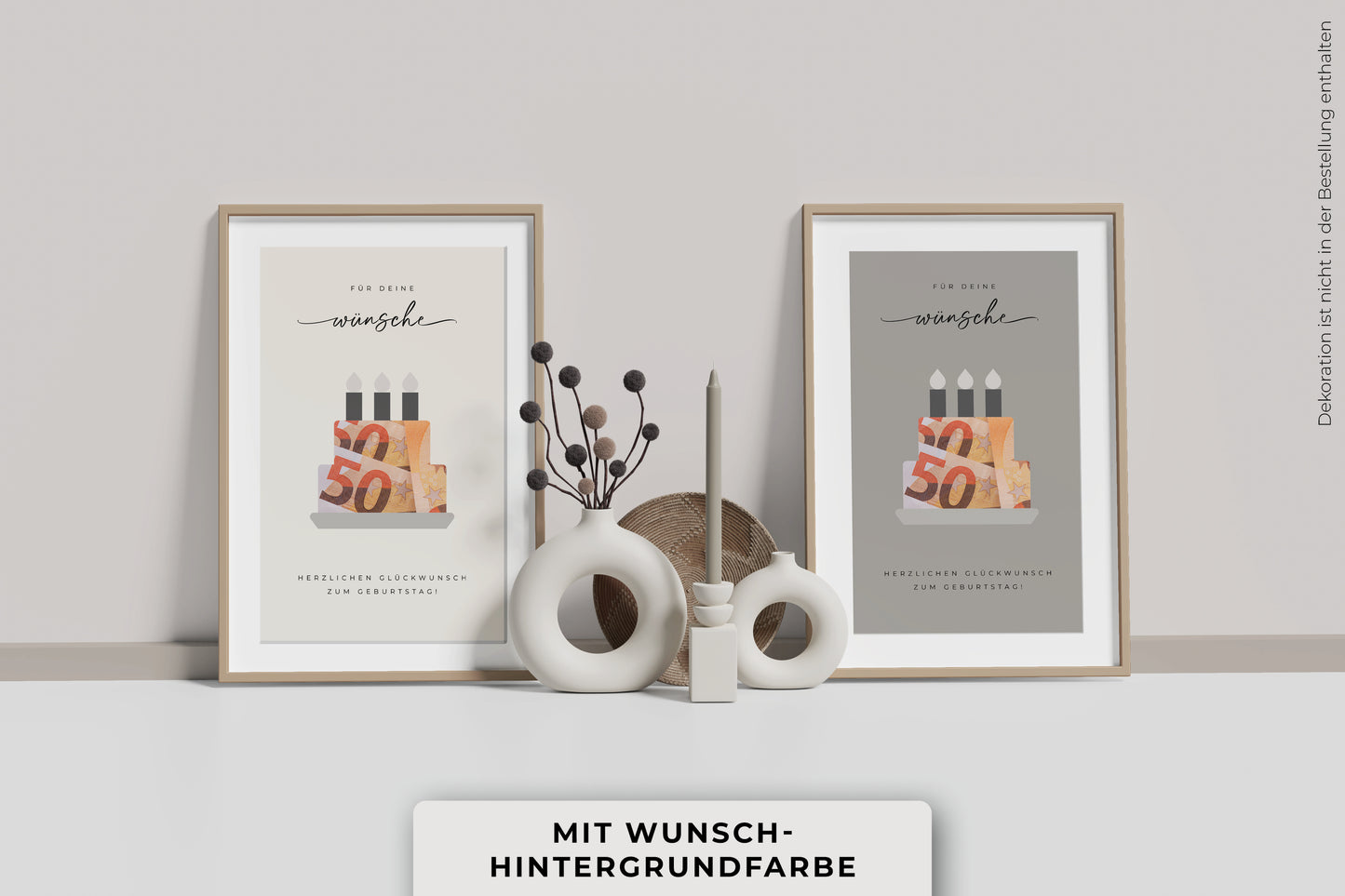 Geldgeschenk "BDAY" personalisiertes Poster
