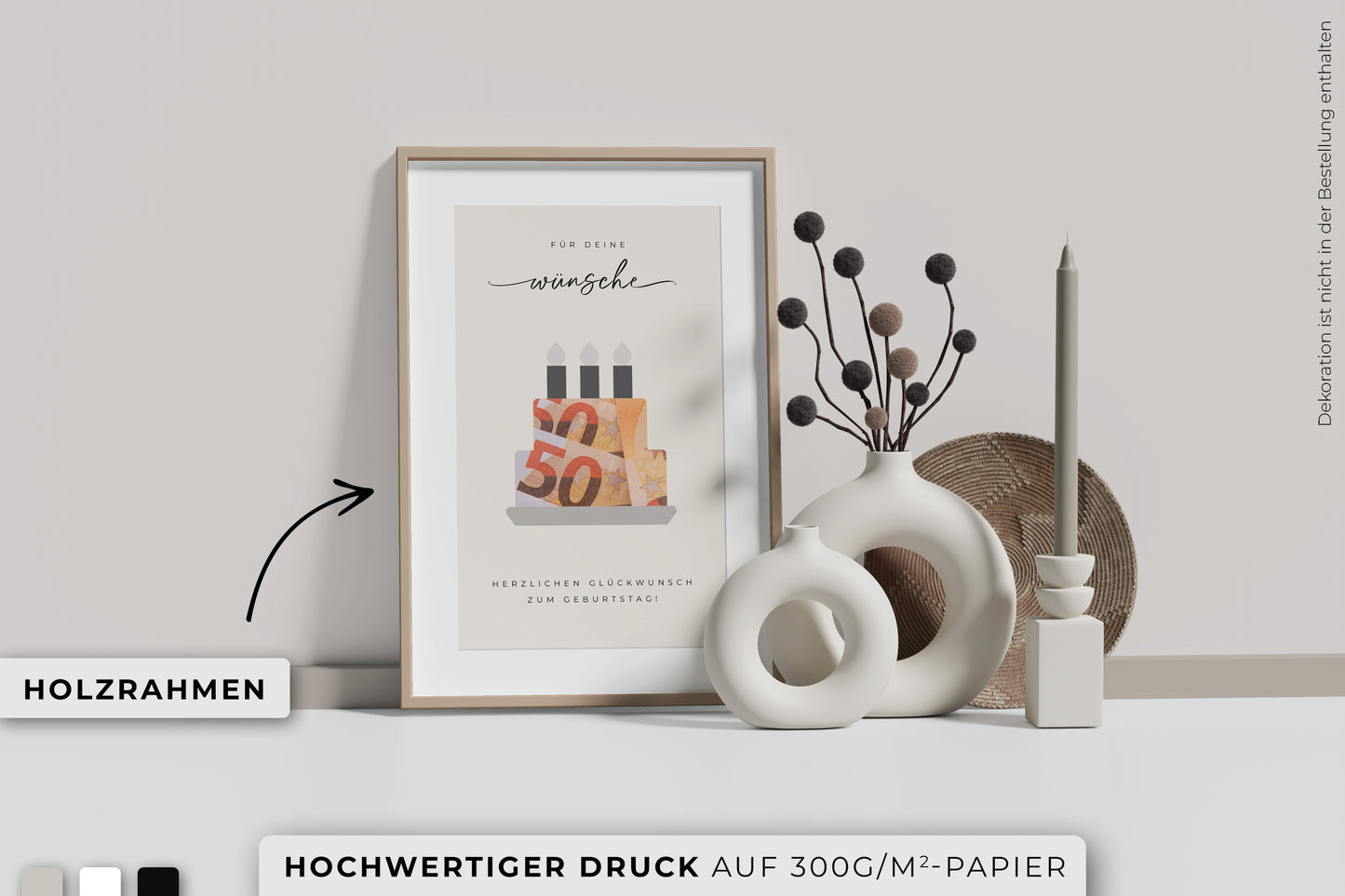 Geldgeschenk "BDAY" personalisiertes Poster