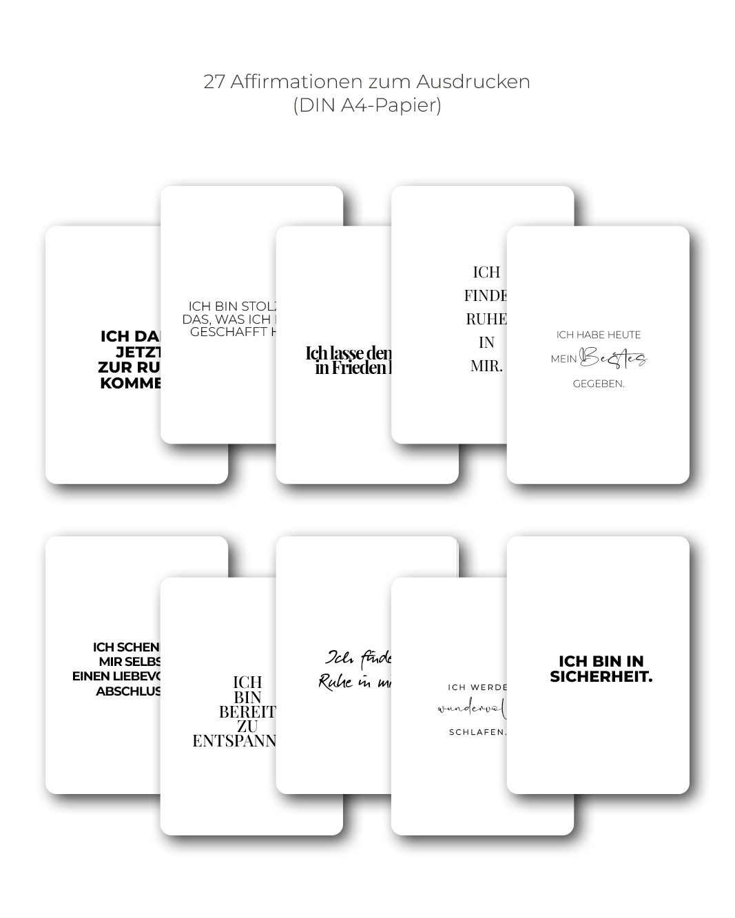 "Abendroutine" Affirmations-Kartenset zum Ausdrucken