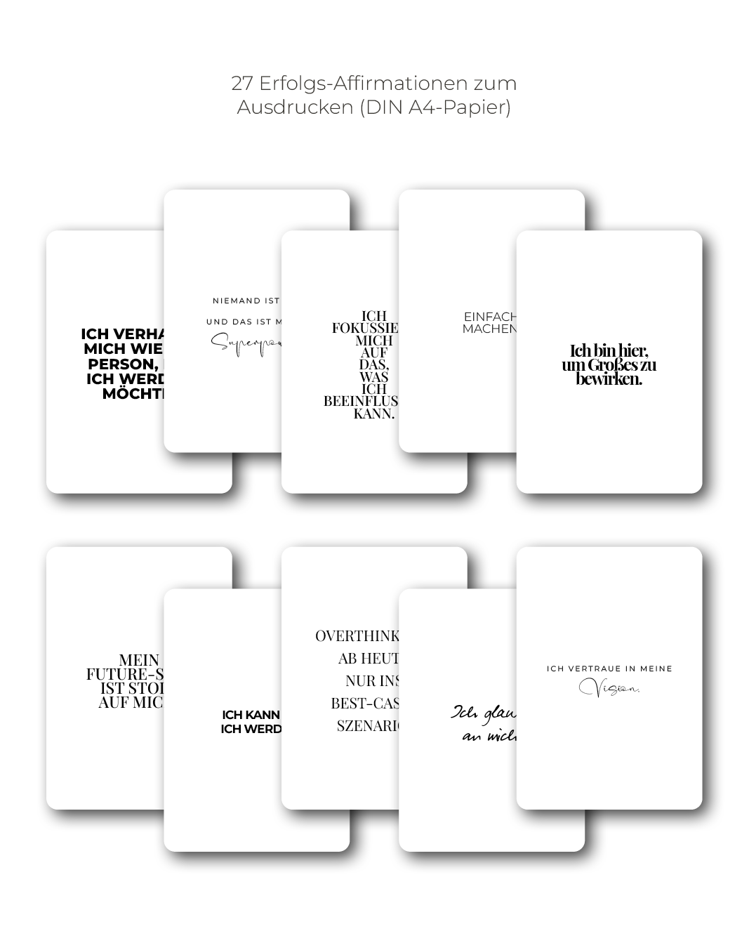 "Erfolg" Affirmations-Kartenset zum Ausdrucken