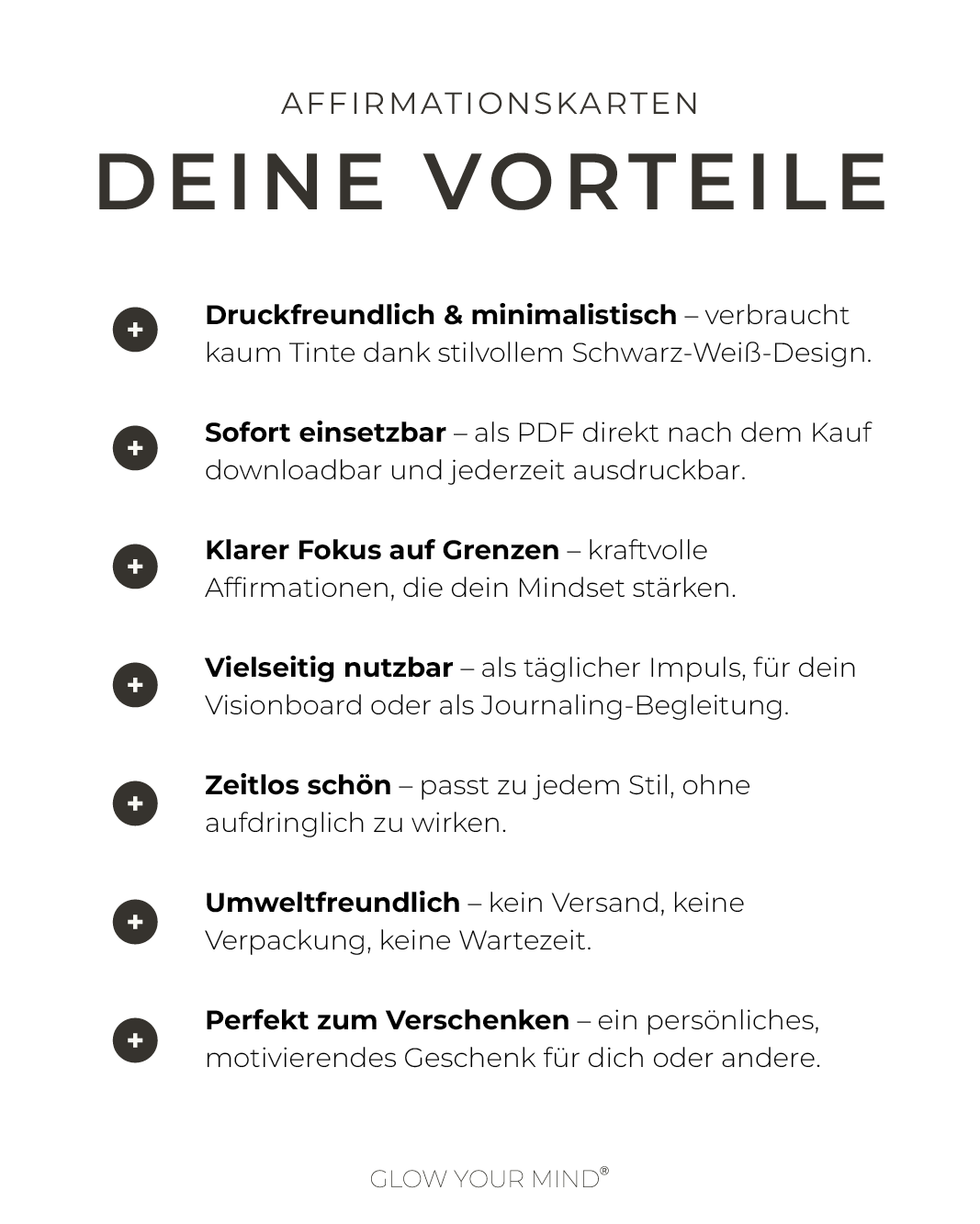 "Grenzen" Affirmations-Kartenset zum Ausdrucken