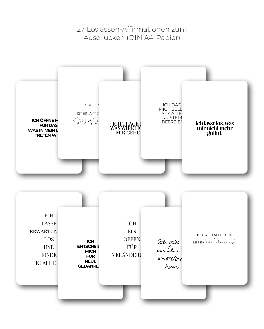 "Loslassen" Affirmations-Kartenset zum Ausdrucken