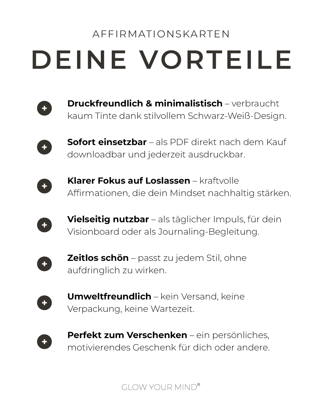 "Loslassen" Affirmations-Kartenset zum Ausdrucken