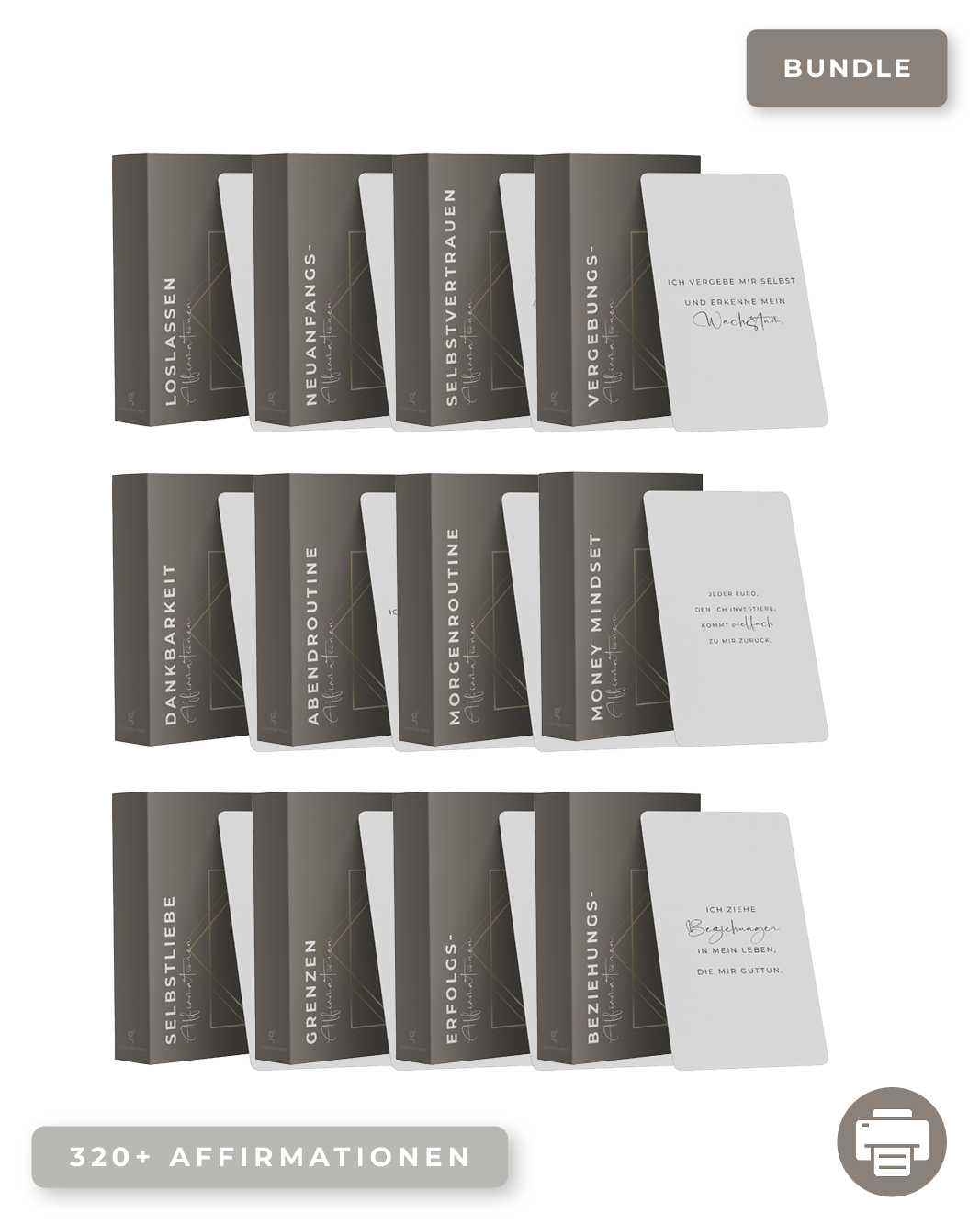 "Abendroutine" Affirmations-Kartenset zum Ausdrucken
