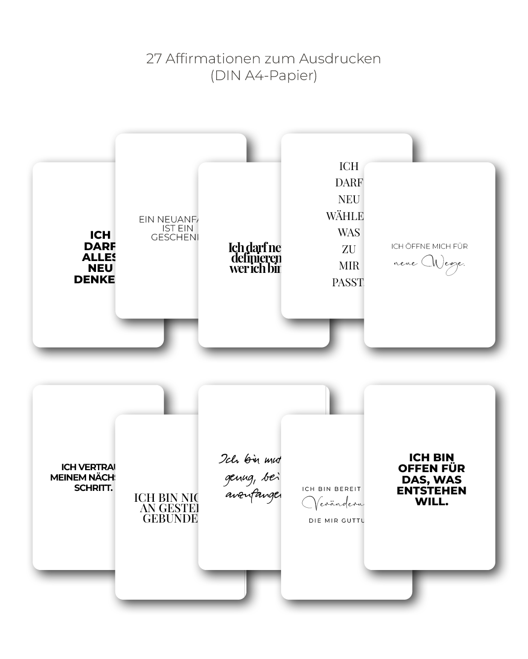 "Neuanfang" Affirmations-Kartenset zum Ausdrucken