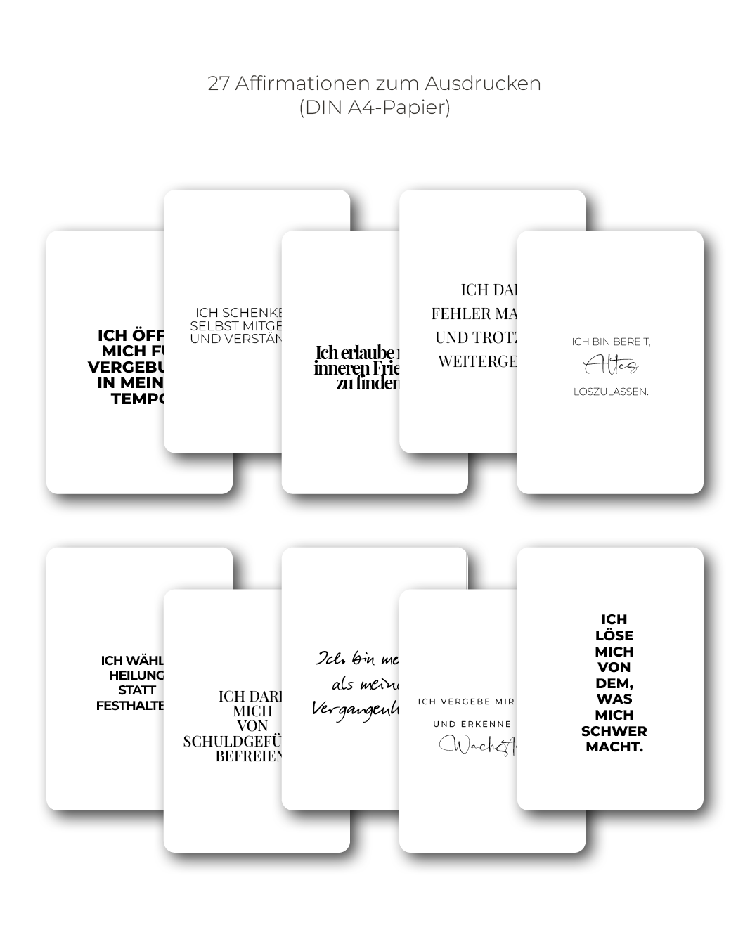 "Vergebung" Affirmations-Kartenset zum Ausdrucken