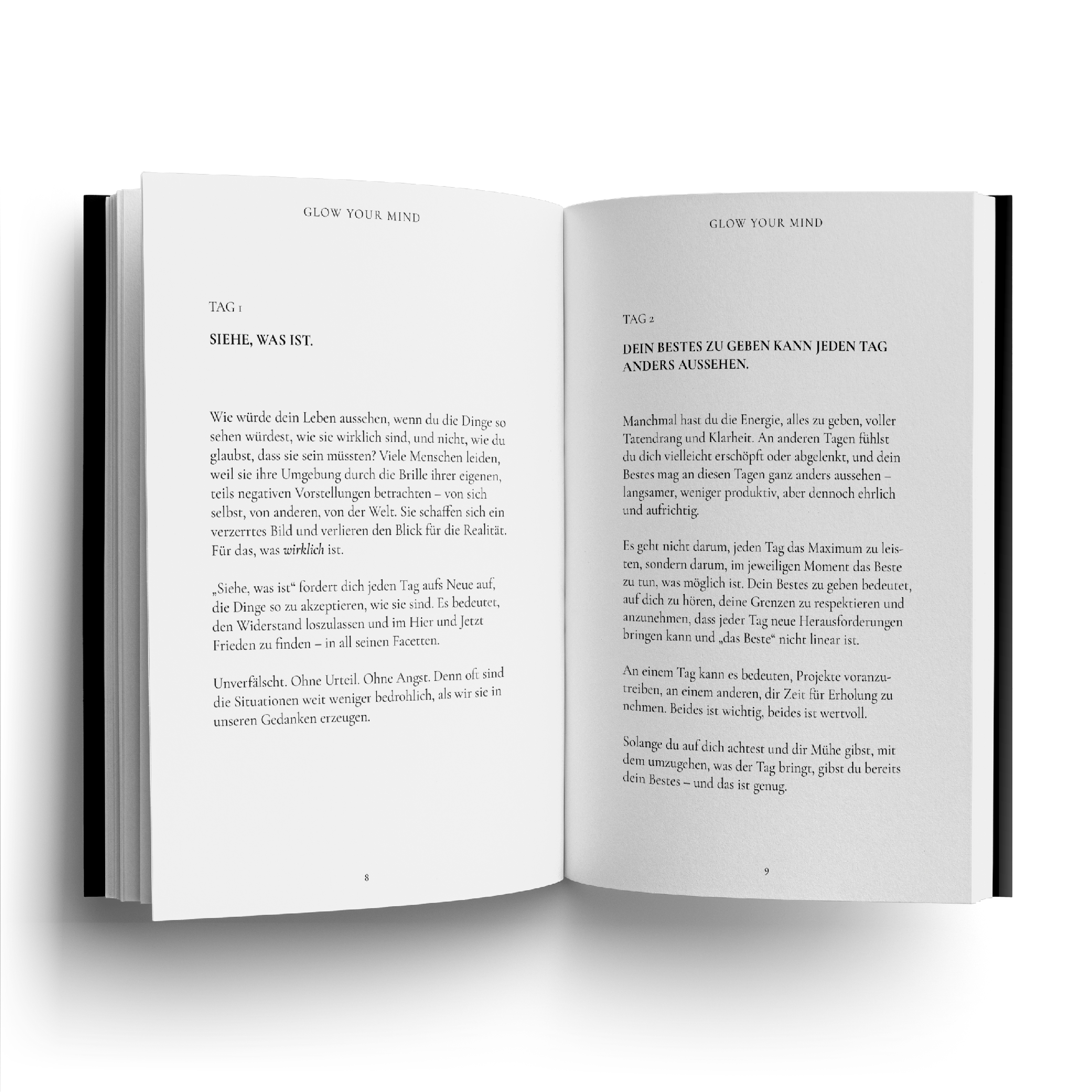 "GLOW YOUR MIND – 365 inspirierende Impulse für jeden Tag" Hardcover-Buch