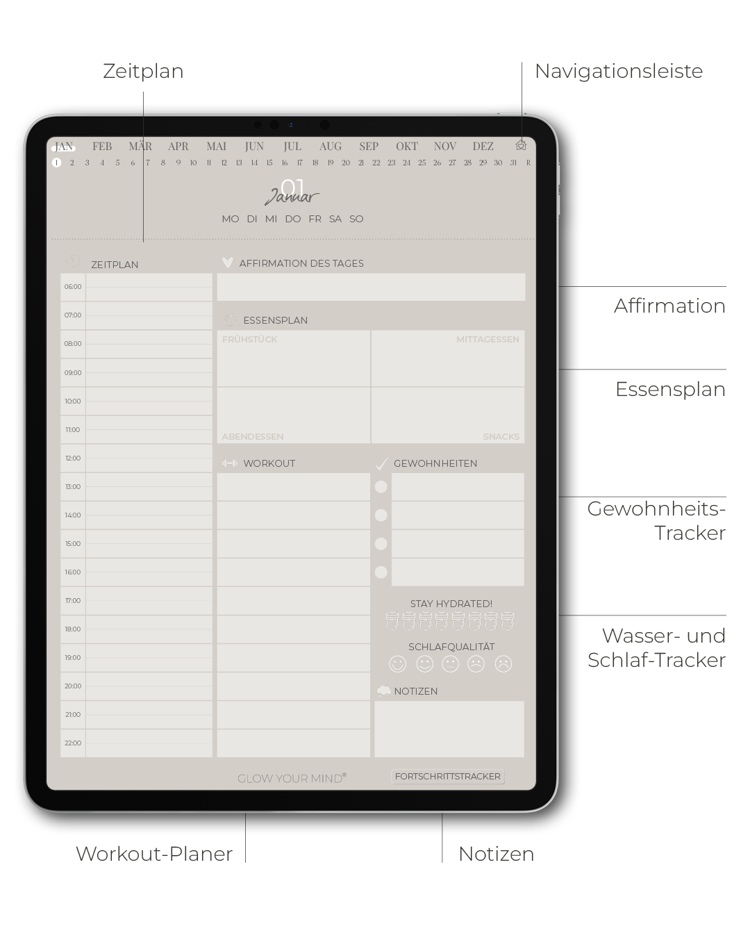 Digitaler Fitnessplaner