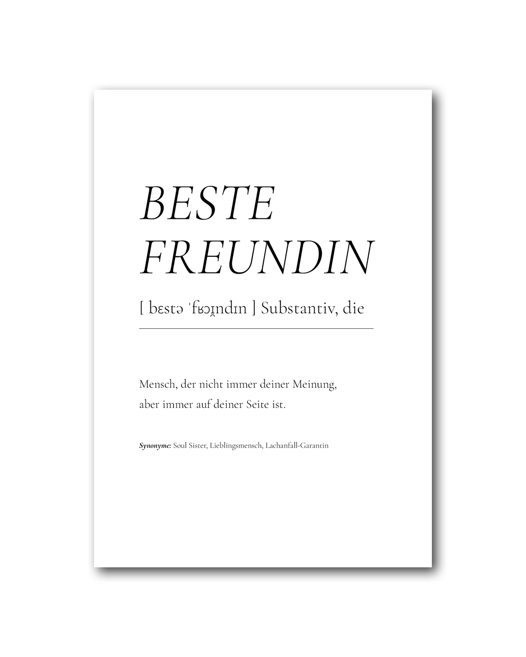Poster "Beste Freundin"