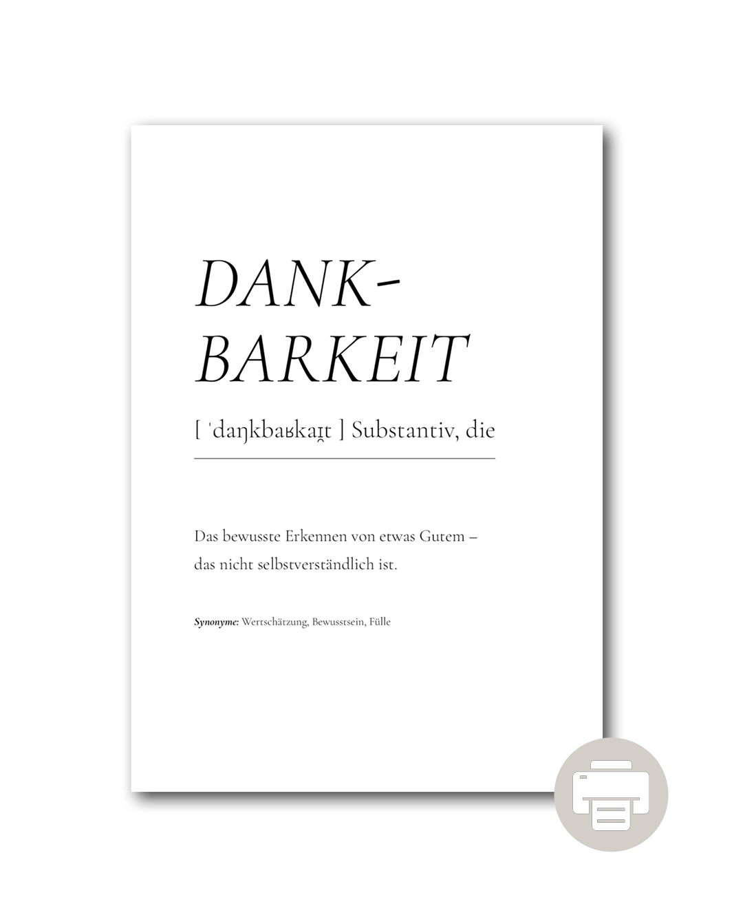 Poster "Dankbarkeit"