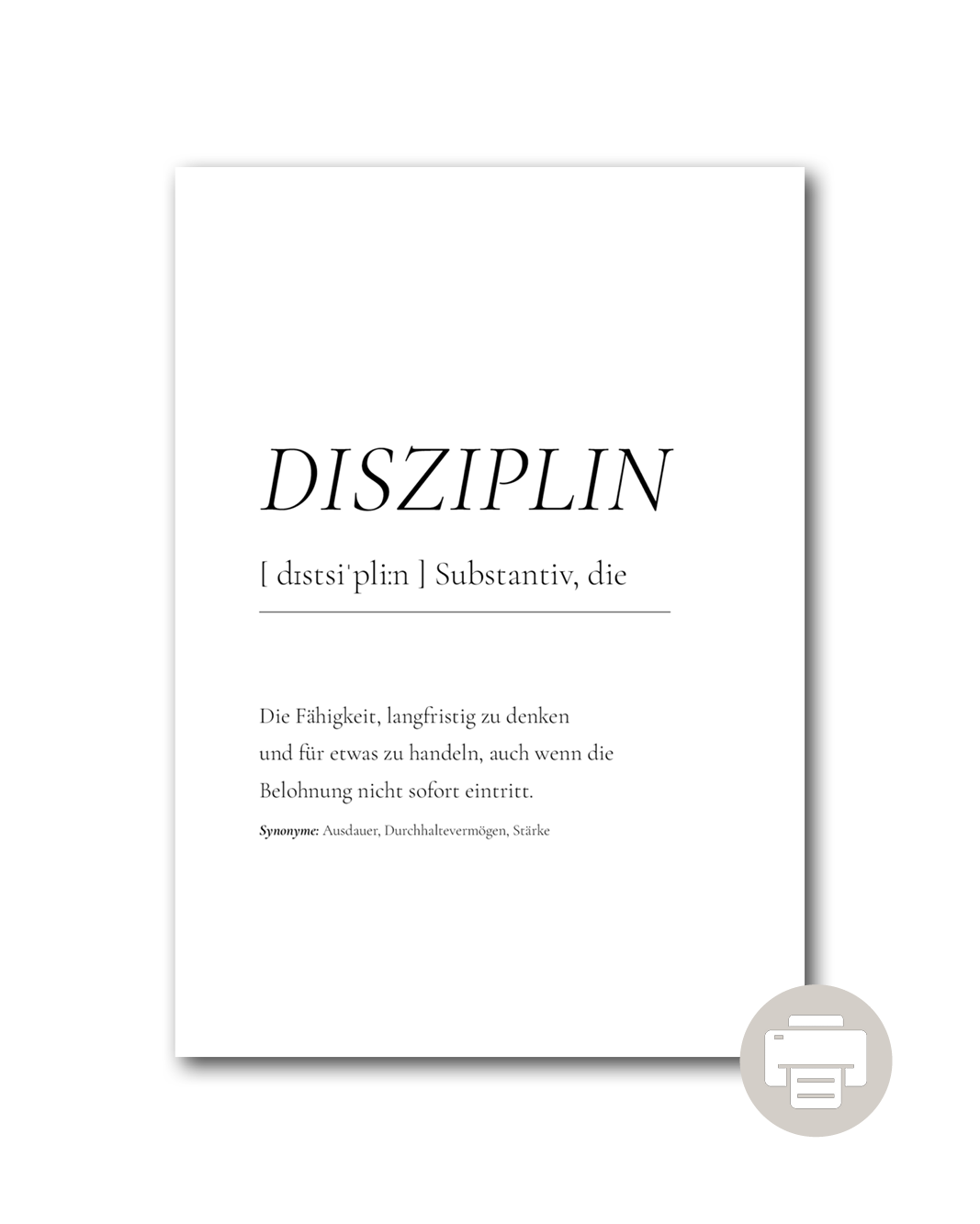 Poster "Disziplin"
