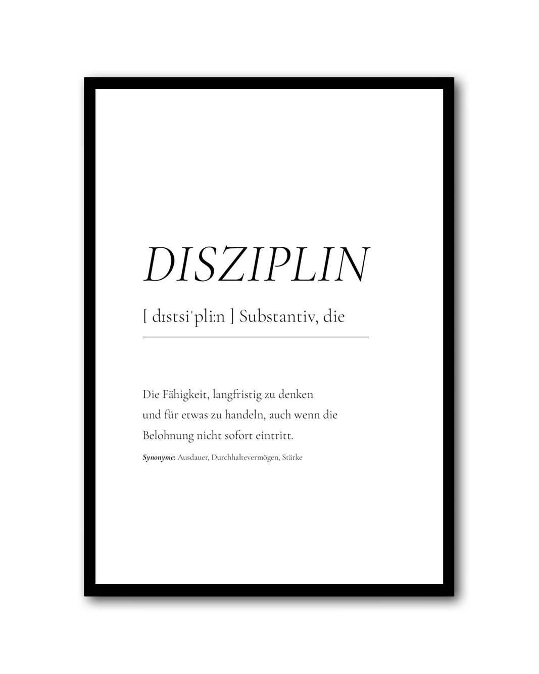 Poster "Disziplin"