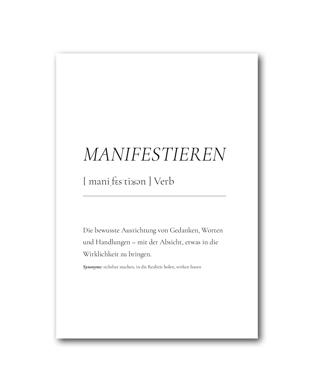 Poster "Manifestieren"