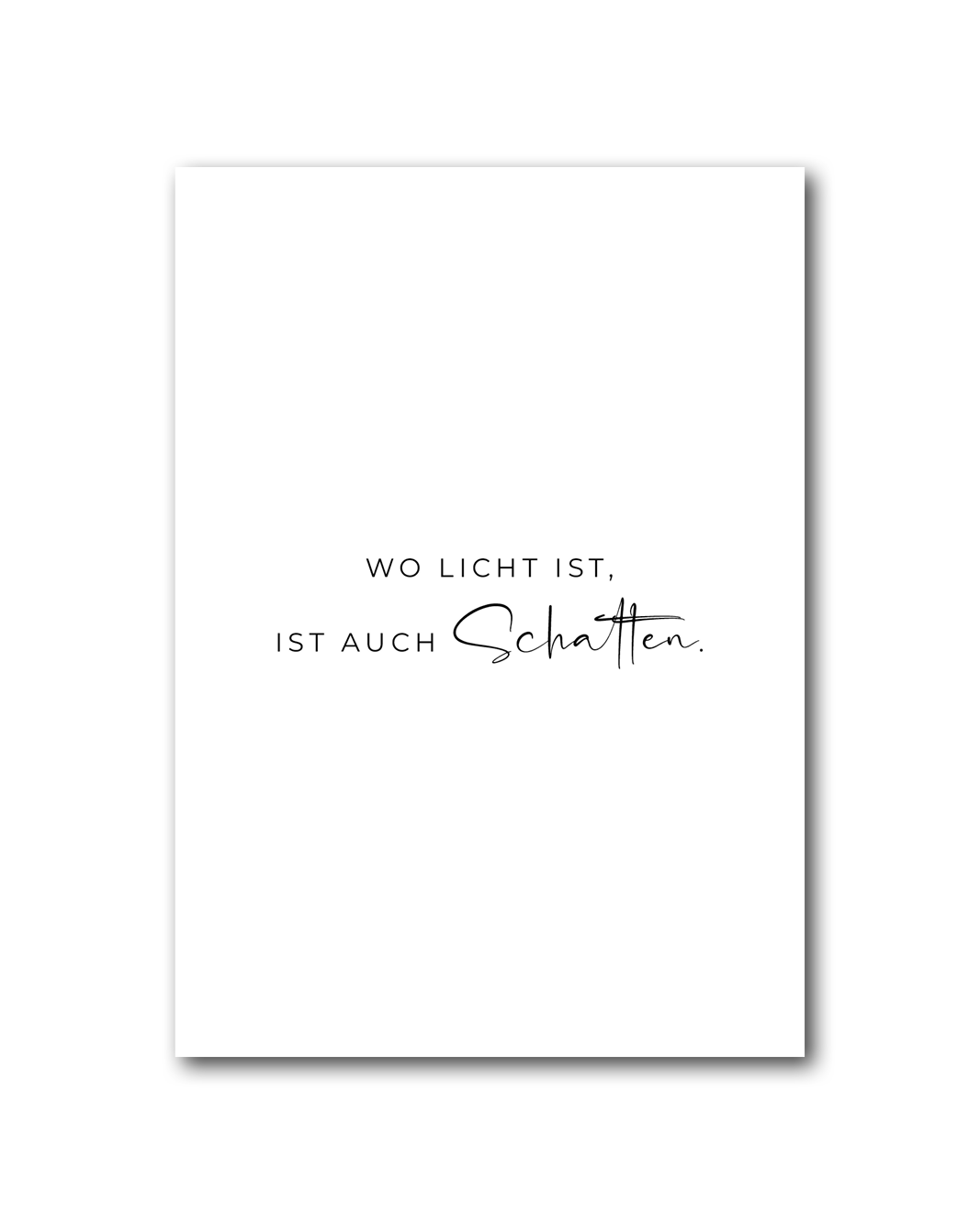Poster "Wo Licht ist, ist auch Schatten"