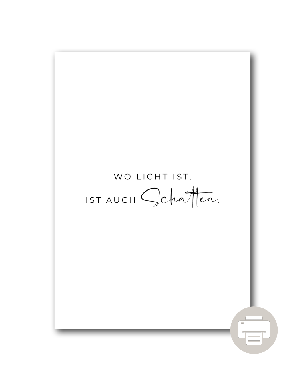 Poster "Wo Licht ist, ist auch Schatten"