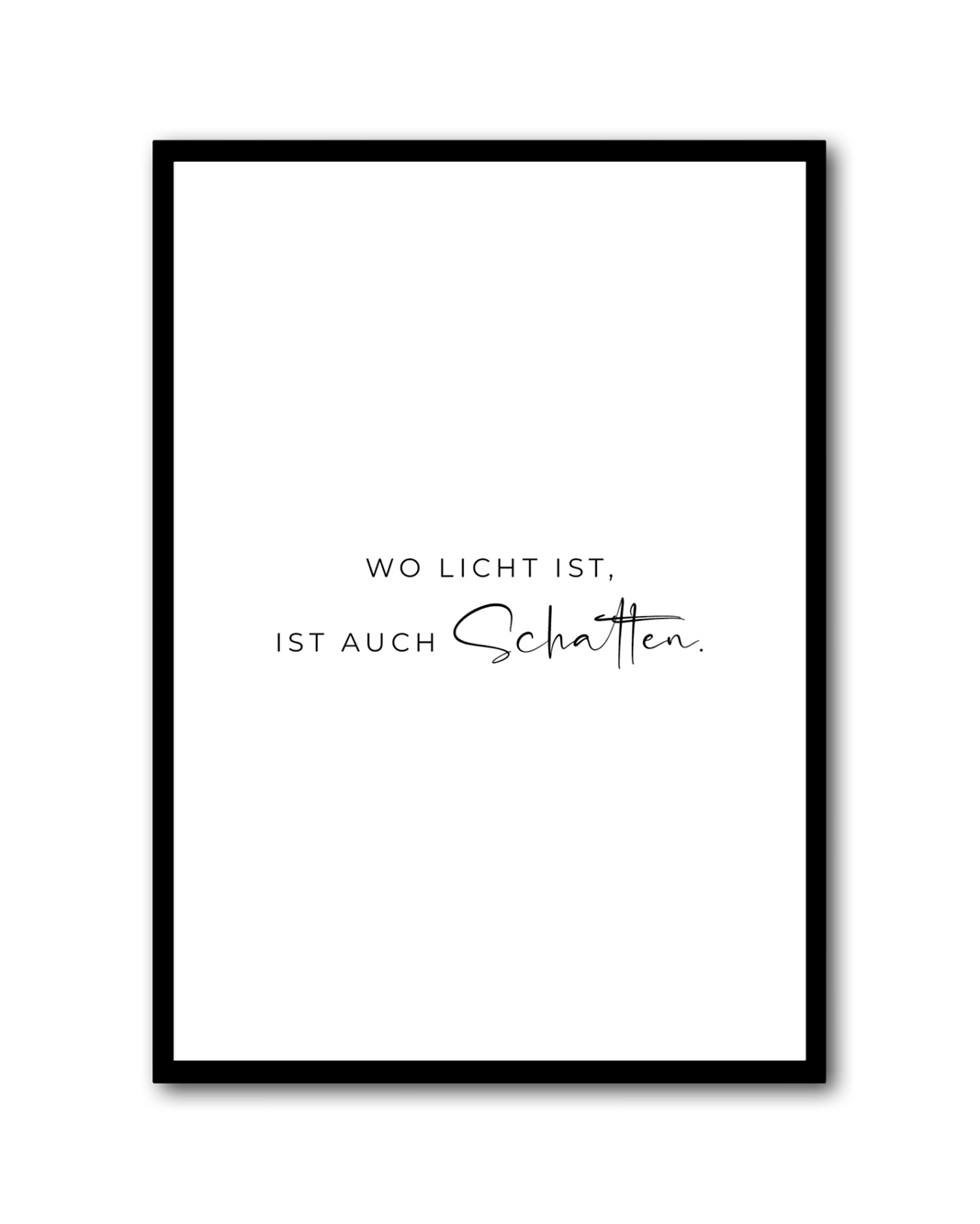 Poster "Wo Licht ist, ist auch Schatten"