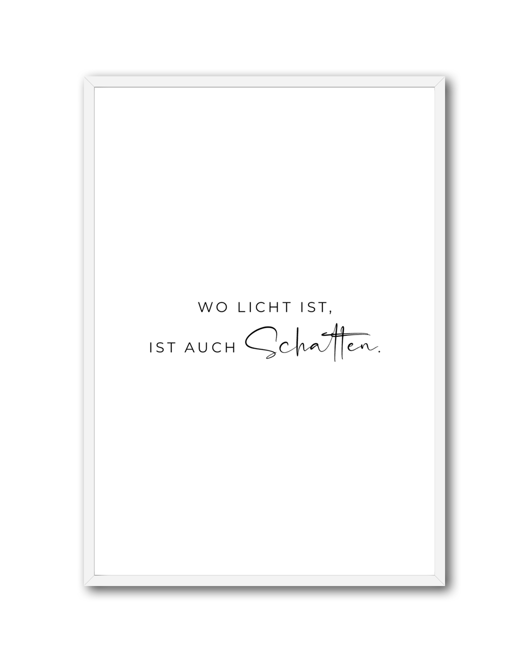 Poster "Wo Licht ist, ist auch Schatten"