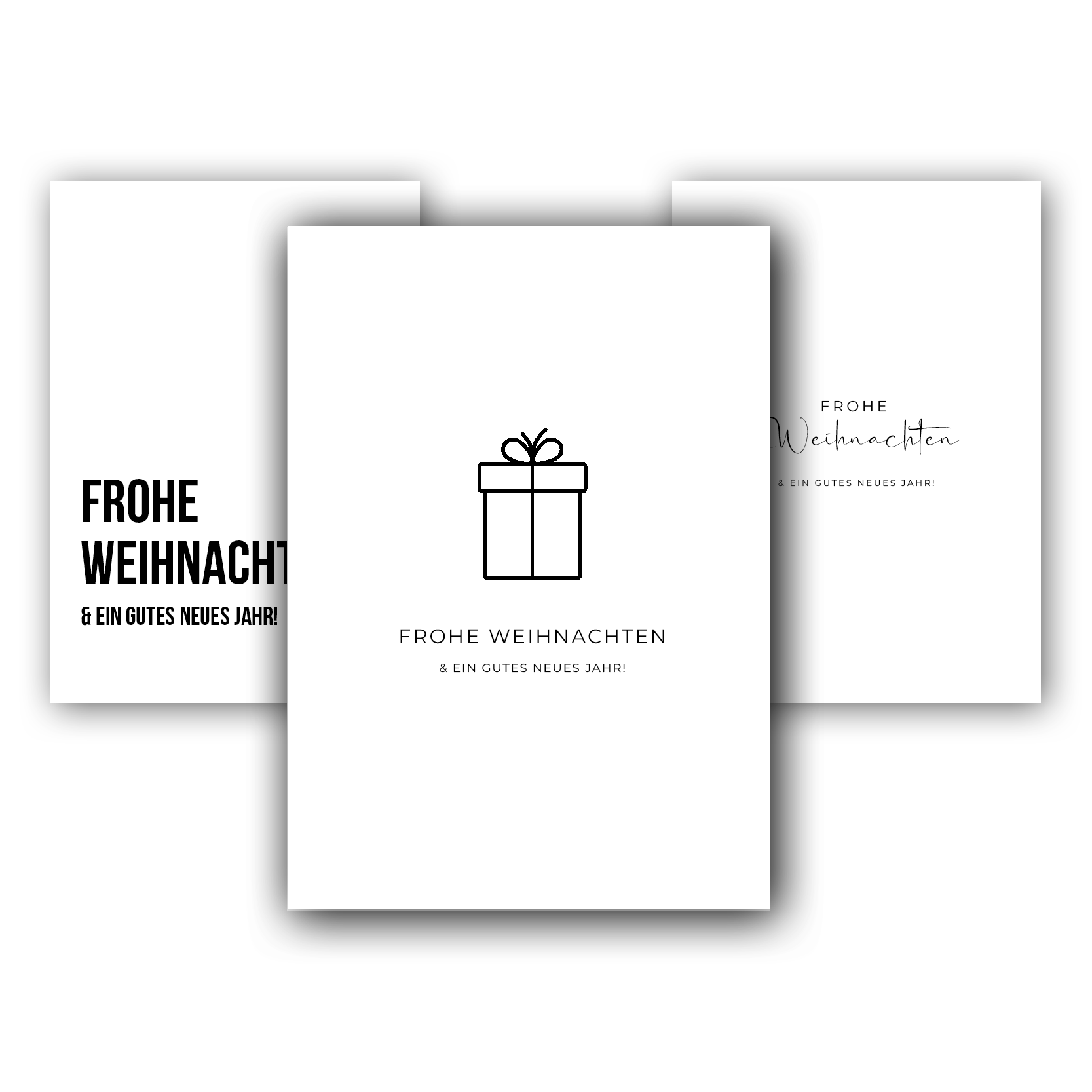 40+ Weihnachtskarten zum Ausdrucken (Schwarz-Weiß)