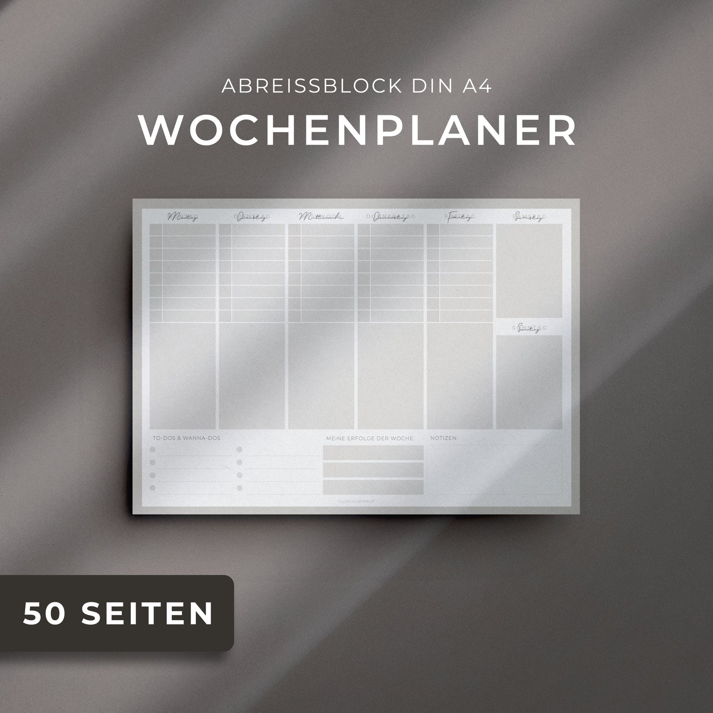 Wochenplaner (DIN A4 Block 50 Seiten)