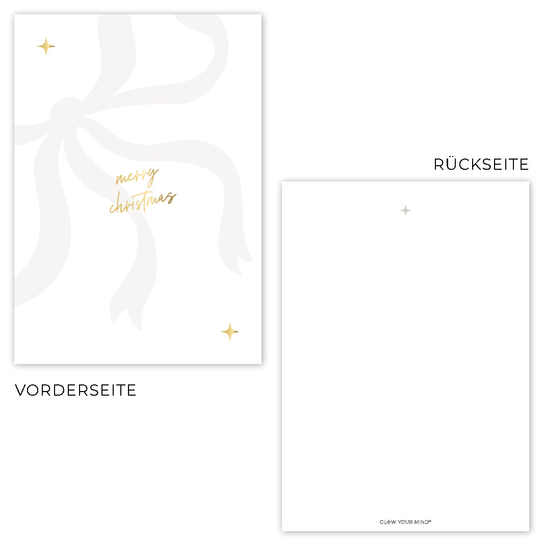 3er-Postkarten-Set „Golden Merry Christmas"
