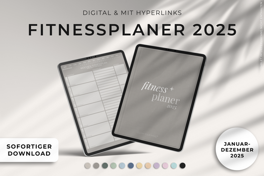 Digitaler Fitness-Wochenplaner 2025 für Tablets