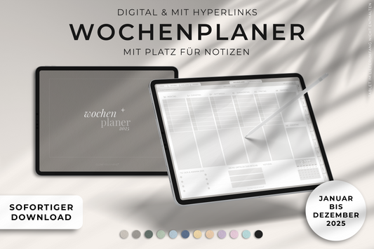 Digitaler Wochenplaner 2025 für Tablets