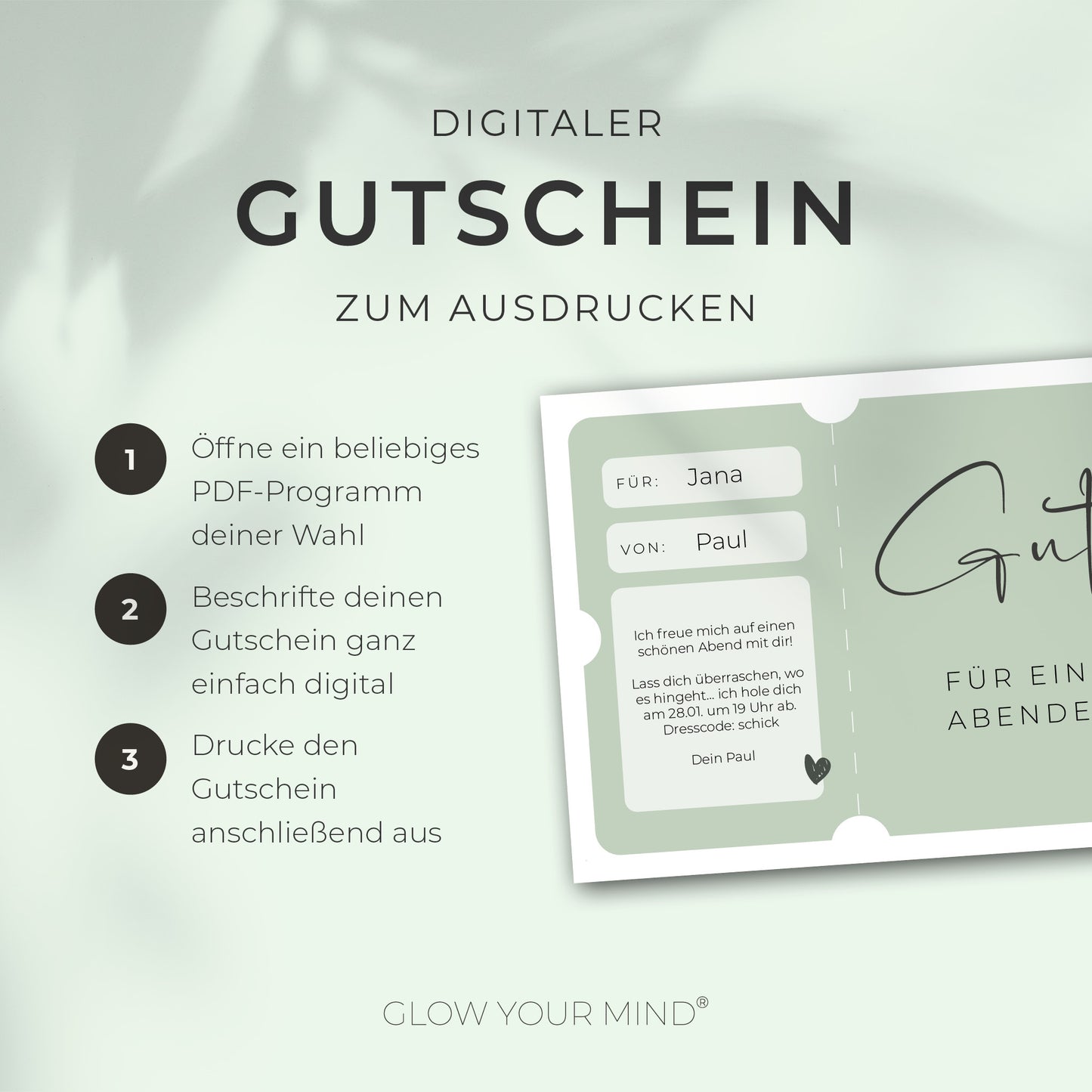 Gutscheinvorlage zum Ausdrucken