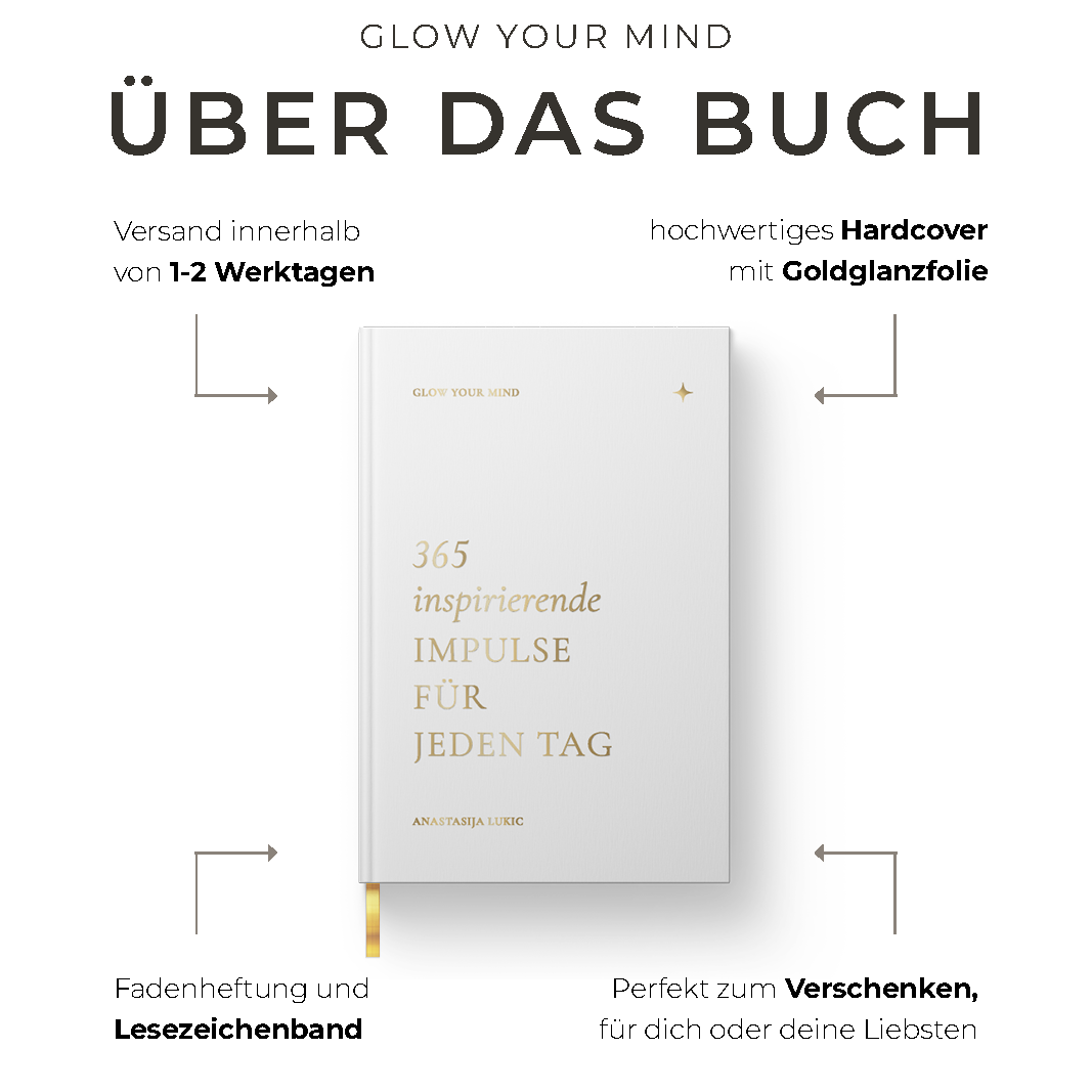 "GLOW YOUR MIND – 365 inspirierende Impulse für jeden Tag" Hardcover-Buch