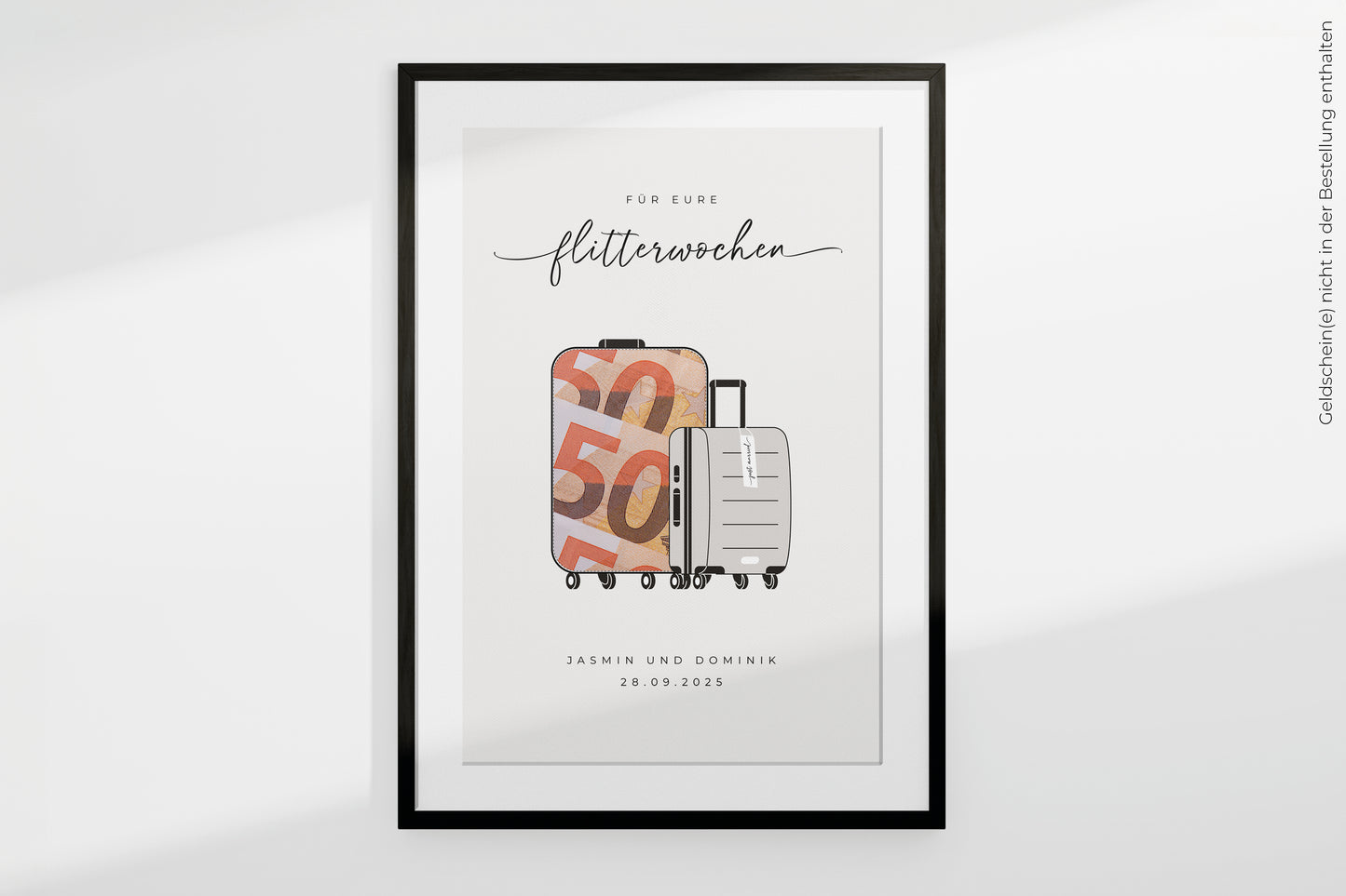 Geldgeschenk "TRAVEL" personalisiertes Poster