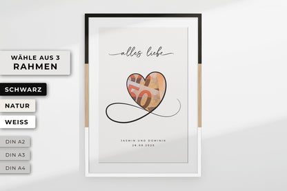Geldgeschenk "HEART" personalisiertes Poster