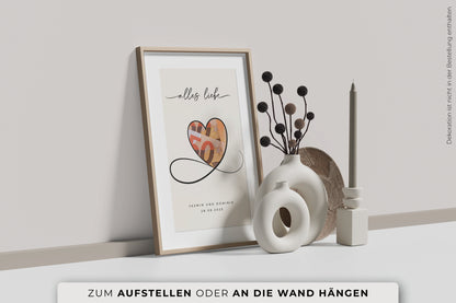 Geldgeschenk "HEART" personalisiertes Poster