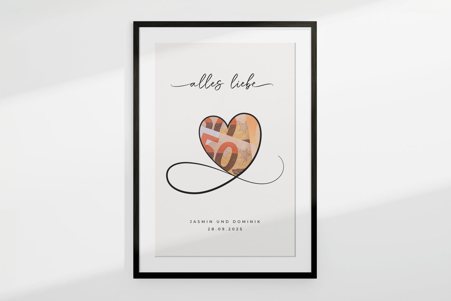 Geldgeschenk "HEART" personalisiertes Poster