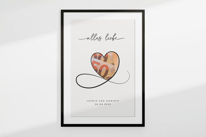 Geldgeschenk "HEART" personalisiertes Poster