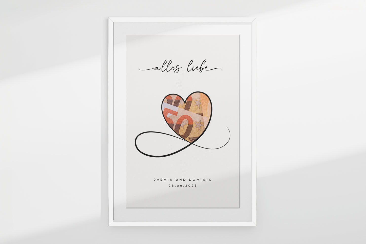 Geldgeschenk "HEART" personalisiertes Poster