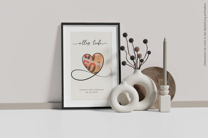 Geldgeschenk "HEART" personalisiertes Poster