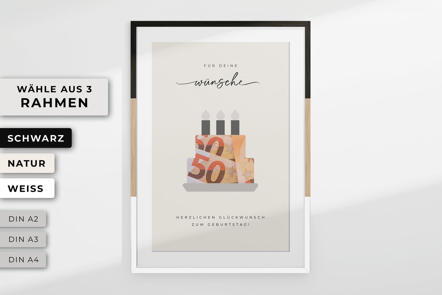 Geldgeschenk "BDAY" personalisiertes Poster
