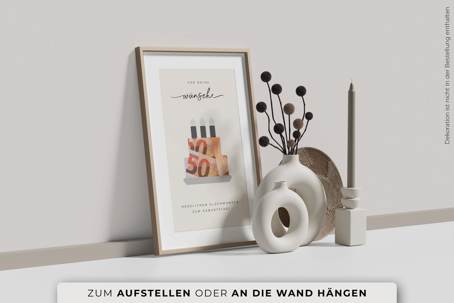 Geldgeschenk "BDAY" personalisiertes Poster