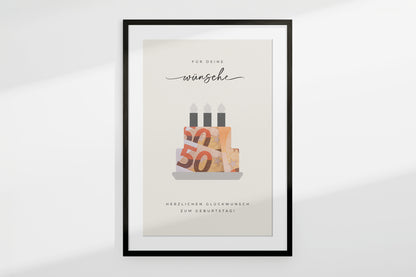 Geldgeschenk "BDAY" personalisiertes Poster
