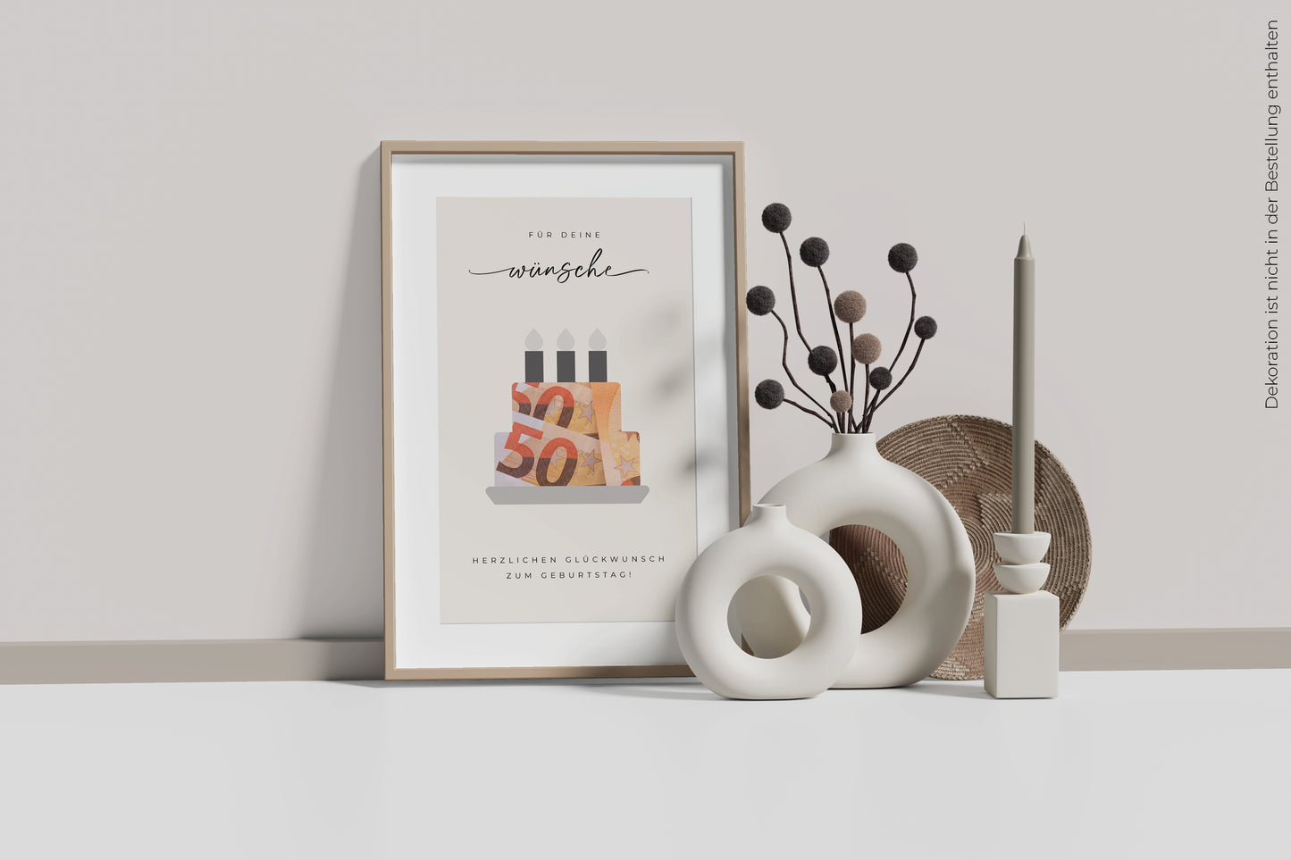 Geldgeschenk "BDAY" personalisiertes Poster